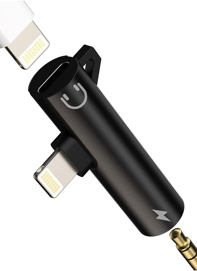 GO-DES Lightning to 3.5mm Adapter (2-in-1) – MFI Certified Dongle Charging Cord Splitter for iPhone 14 13 12 11 Pro Max X SE 7 8 Plus Mini – Audio Headphone Jack Cable + Power Charging Support  - Image 1
