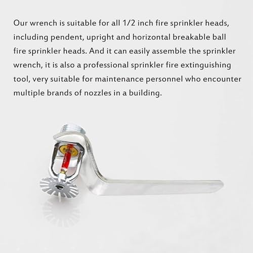 Szuenh Universal Fire Sprinkler Heads Wrench,fits for 1/2 ""semi Embedded/Concealed/Exposed Sprinkler Wrench, sprinkler head wrench 1 pack, Silvery - Image 3