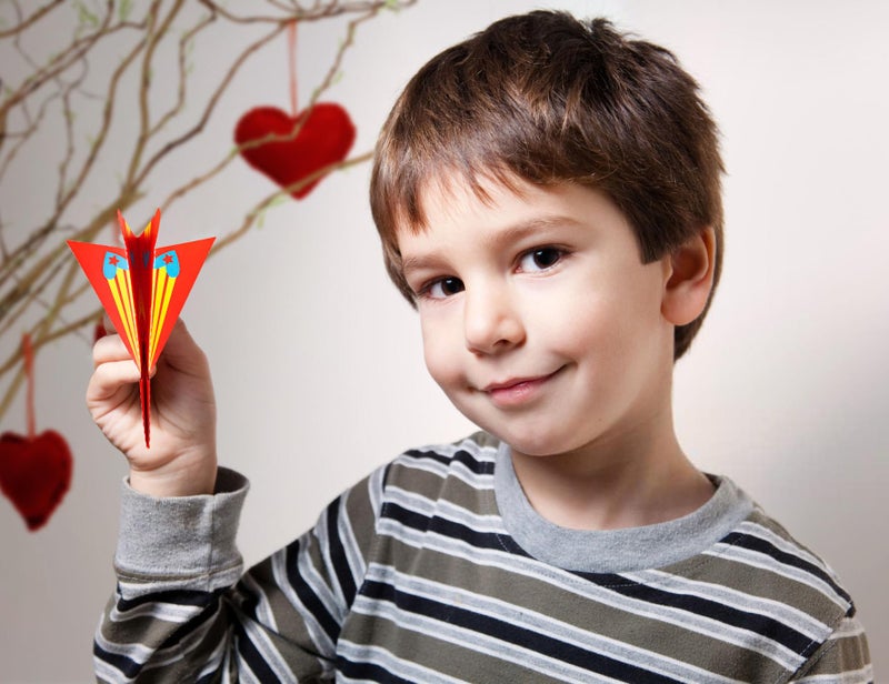 Geefuun Valentines Cards For Kids Classroom: 42 Paper Airplane Cards + 42 Envelopes+ 132 Stickers Heart Crafts School Classroom Exchange Party Gift Favor - Image 3