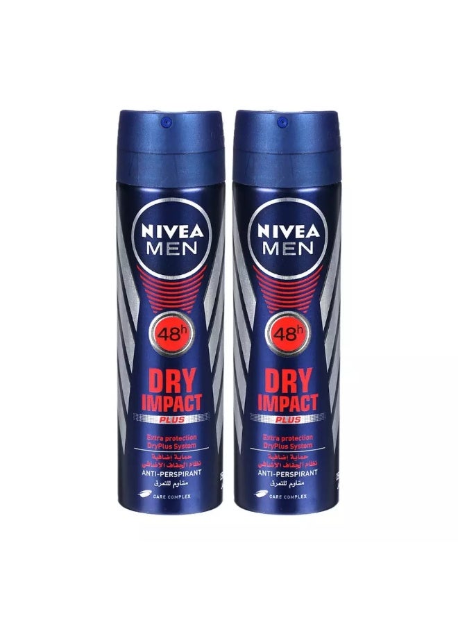 Nivea Anti Perspirant Dry Impact Deodorant For Men- 2X200ml