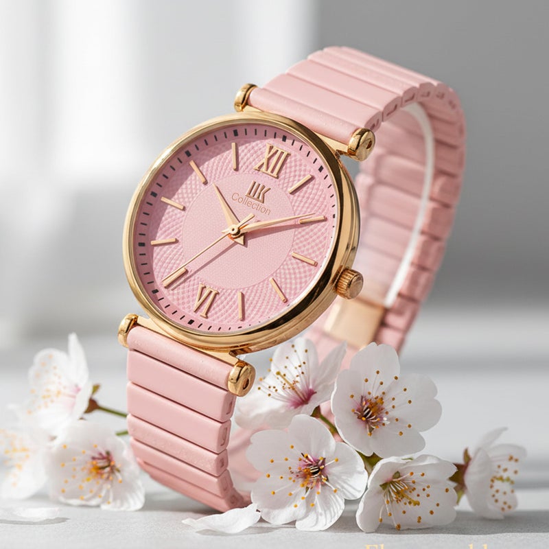 IIK COLLECTION Watches for Woman Round Dial |Analogue Quartz Movemnet Ladies Watch|Long Battery Life|Metal Bracelet Chain Strap|Double Lock Clasp Safety Watches for Girls - Image 2