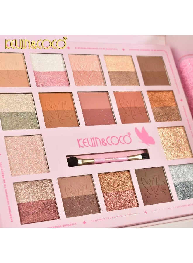 Kevin & Coco KEVIN&COCO Pink Butterfly Eyeshadow 32 Colors - Image 5