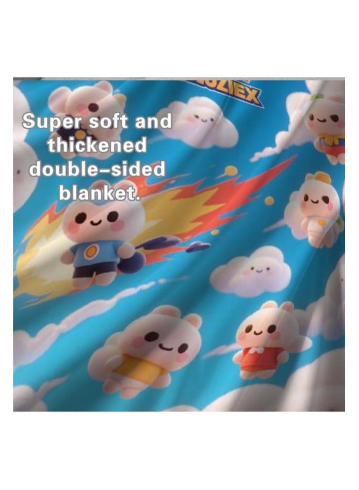 general Children's or student cartoon flannel thin blanket (warm and comfortable, suitable for sleep, games) 100cm*150cm - Image 1