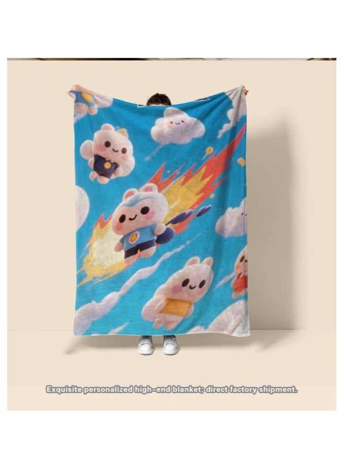 general Children's or student cartoon flannel thin blanket (warm and comfortable, suitable for sleep, games) 100cm*150cm - Image 3
