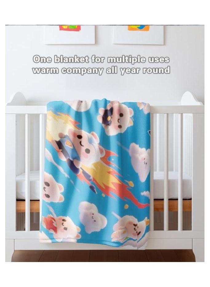 general Children's or student cartoon flannel thin blanket (warm and comfortable, suitable for sleep, games) 100cm*150cm - Image 5