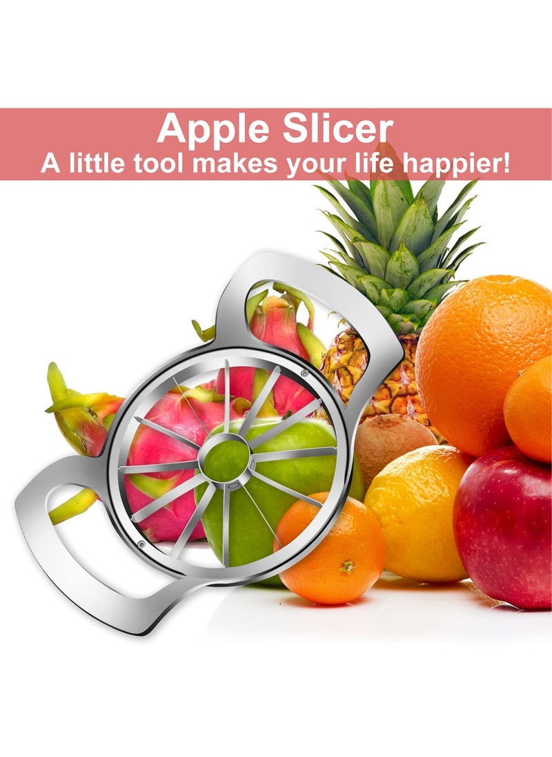 SYOSI - Apple Slicer, 12-Blade Extra Large Apple Corer, Stainless Steel Ultra-Sharp Apple Cutter, Pitter, Wedger. Upgraded Version Apple Corer Peeler Designed for Up to 4 Inches Apples - Image 1