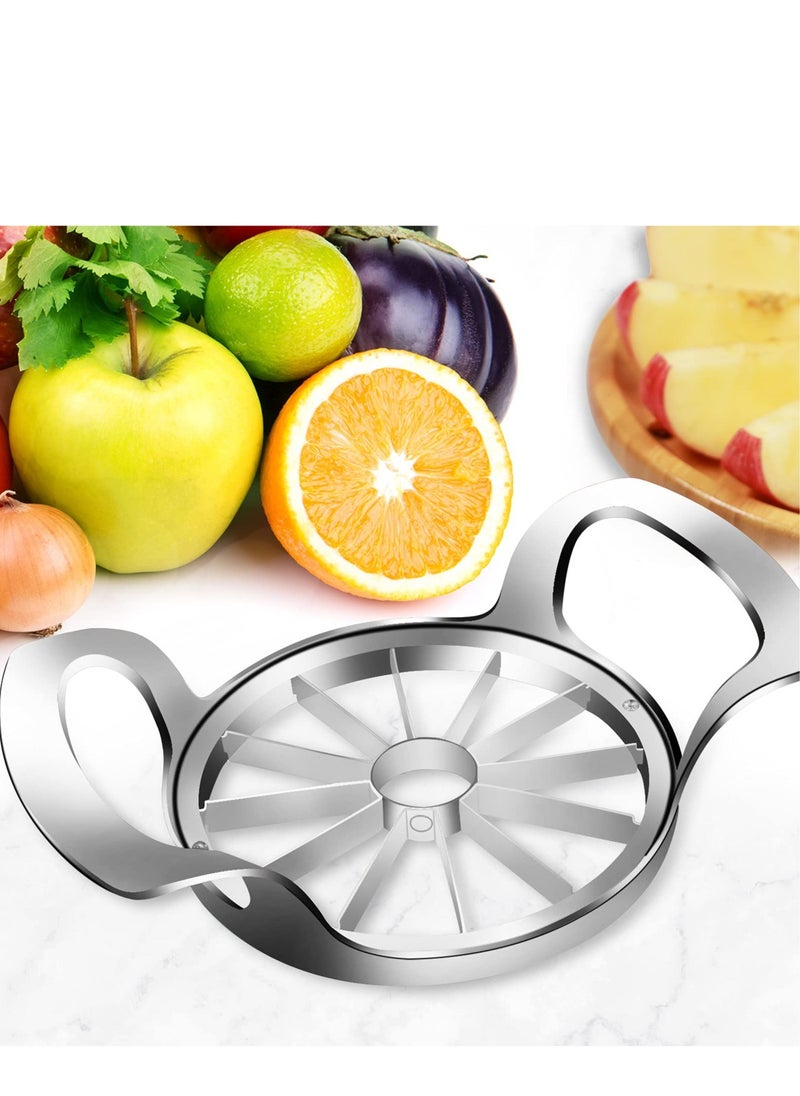 SYOSI - Apple Slicer, 12-Blade Extra Large Apple Corer, Stainless Steel Ultra-Sharp Apple Cutter, Pitter, Wedger. Upgraded Version Apple Corer Peeler Designed for Up to 4 Inches Apples - Image 1