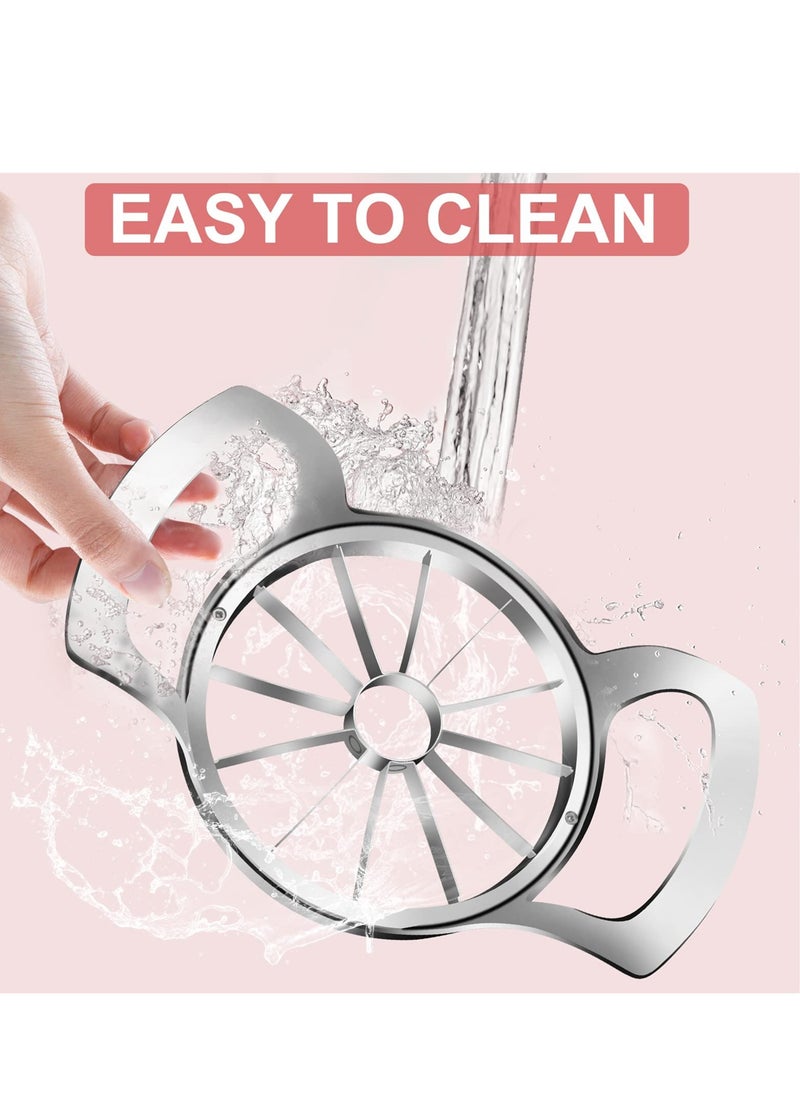 SYOSI - Apple Slicer, 12-Blade Extra Large Apple Corer, Stainless Steel Ultra-Sharp Apple Cutter, Pitter, Wedger. Upgraded Version Apple Corer Peeler Designed for Up to 4 Inches Apples - Image 1