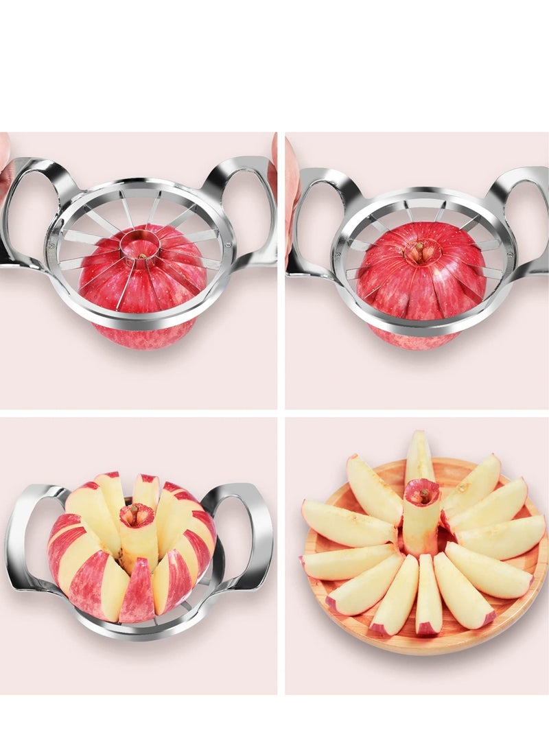 SYOSI - Apple Slicer, 12-Blade Extra Large Apple Corer, Stainless Steel Ultra-Sharp Apple Cutter, Pitter, Wedger. Upgraded Version Apple Corer Peeler Designed for Up to 4 Inches Apples - Image 1
