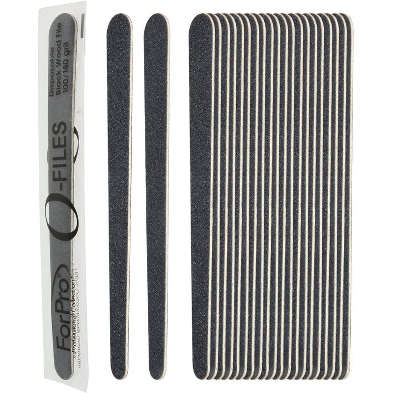 ForPro Professional Collection OFiles Wood Boards Black 100180 Grit Manicure Pedicure Nail Files 6 L x 75 W 100Count
