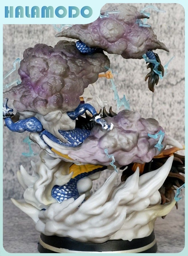 HALAMODO One Piece Gear 5 Nika Luffy VS Kaido Dragon Figure，25cm Battle Scene Desktop Decor Birthday Gift Collectible  - Image 5
