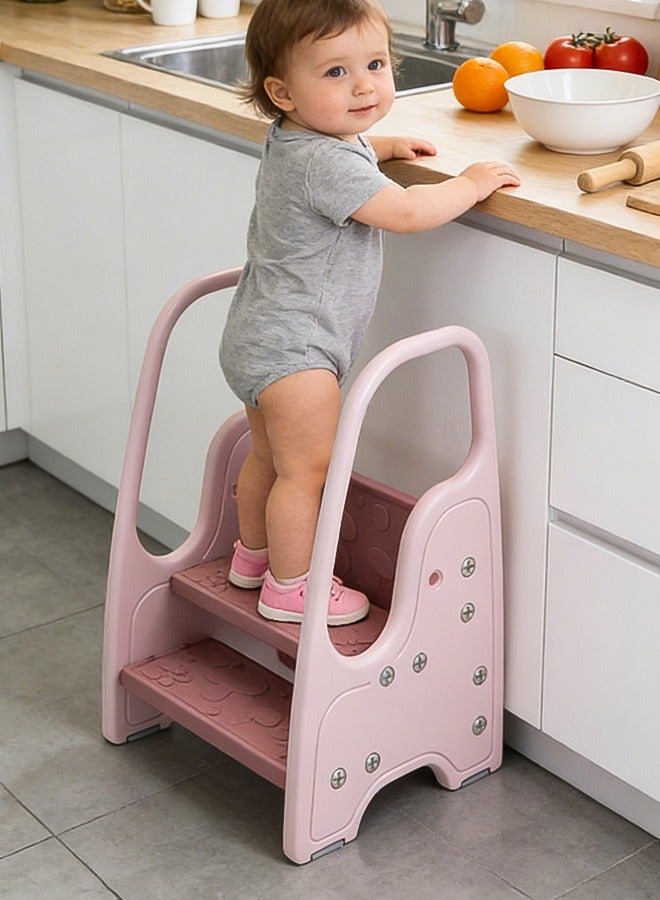 TAPIT Toddler Step Stool,Adjustable Kids Ladder,Kids Standing Tower for Kitchen Counter Bathroom Sink Toilet Potty Training,Children Learning Helper Stool with Safety Handles & Non-Slip Pad - Image 1