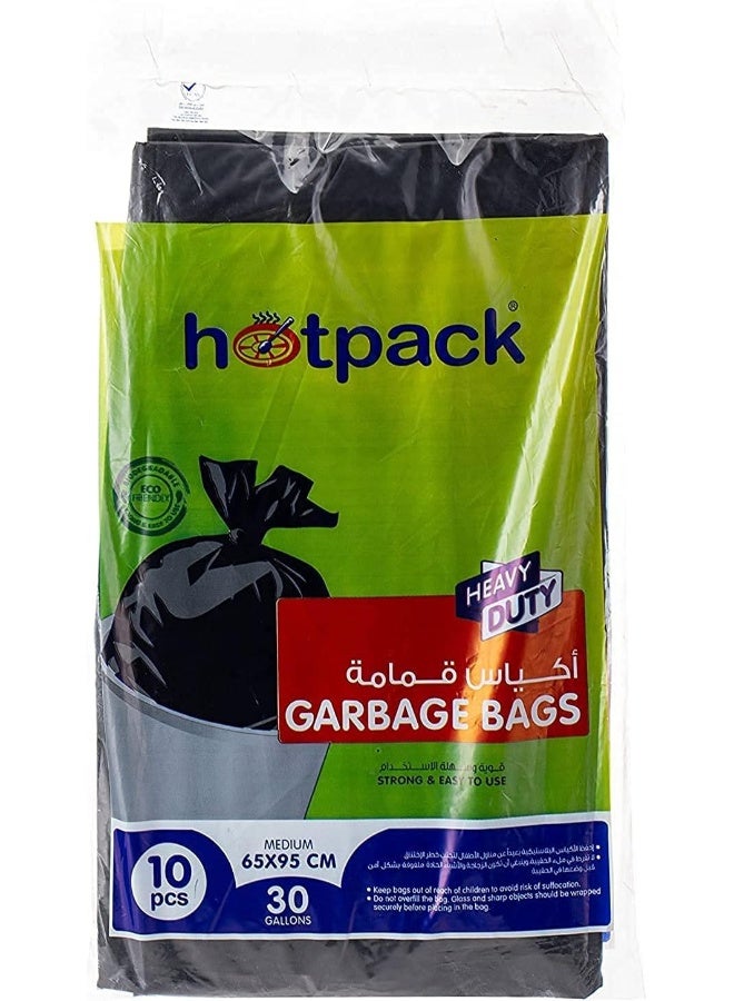 Hotpack أكياس قمامة ثقيلة duty سوداء هوت باك 65x95 سم سعة 30 جالون عبوة من 10 قطع 3 - Image 3