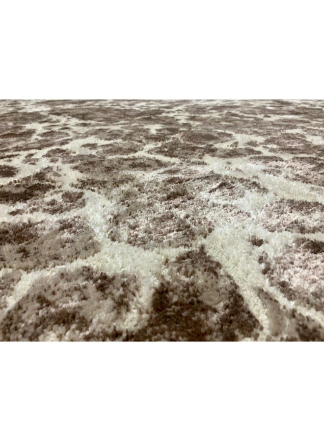 Handpicked Furniture Abstract Brown Rug, Ultra Soft Area Carpets For Bed Room, Living Room, And Dining Room, Anti Slip Floor Carpets, Easy To Clean, Made In Turkey, Rectangle, Polypropylene - Image 2