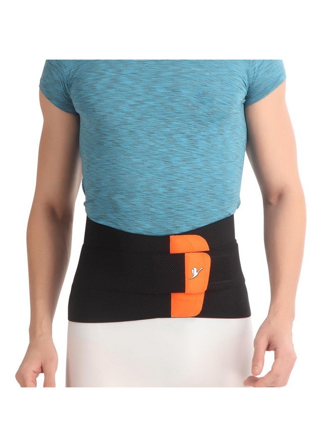 Flamingo Contoured Lumbar Sacro Belt for Lower Back Support, Pain Relief, and Posture Correction | For Men & Women | Size - Medium | Pack of 1| Black - Image 1