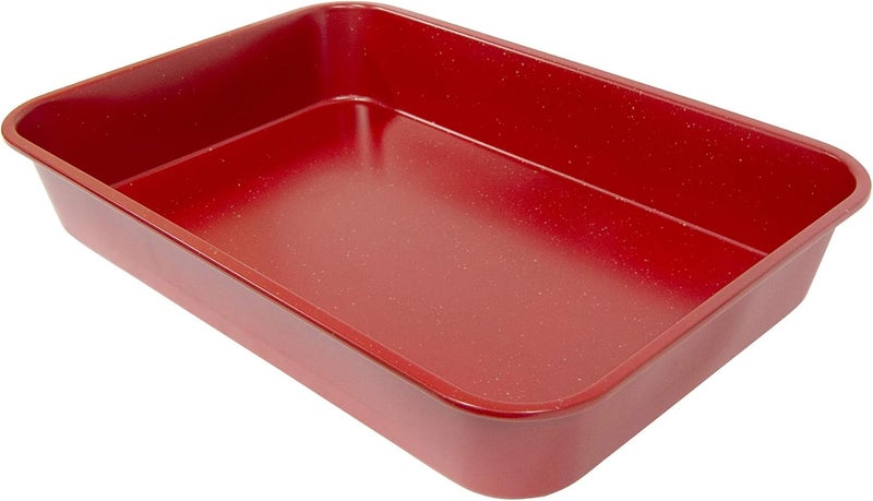 casaWare Grande Lasagna/Roaster Pan 18 x 12 x 3-Inch - Extra Large, Ceramic Coated NonStick (Red Granite) - Image 3