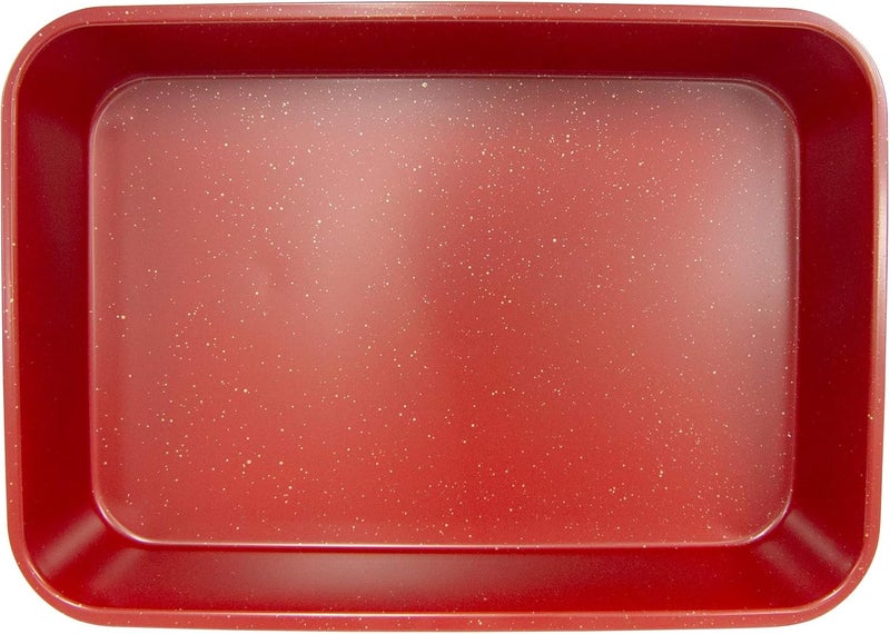 casaWare Grande Lasagna/Roaster Pan 18 x 12 x 3-Inch - Extra Large, Ceramic Coated NonStick (Red Granite) - Image 2