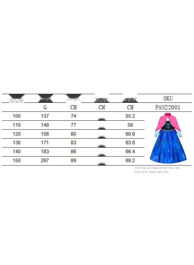 Elsa's Red Shawl From "frozen" Elsa And Anna Princess' Long-sleeved Dress Cape Shawl Girl's Party Dress - Image 2