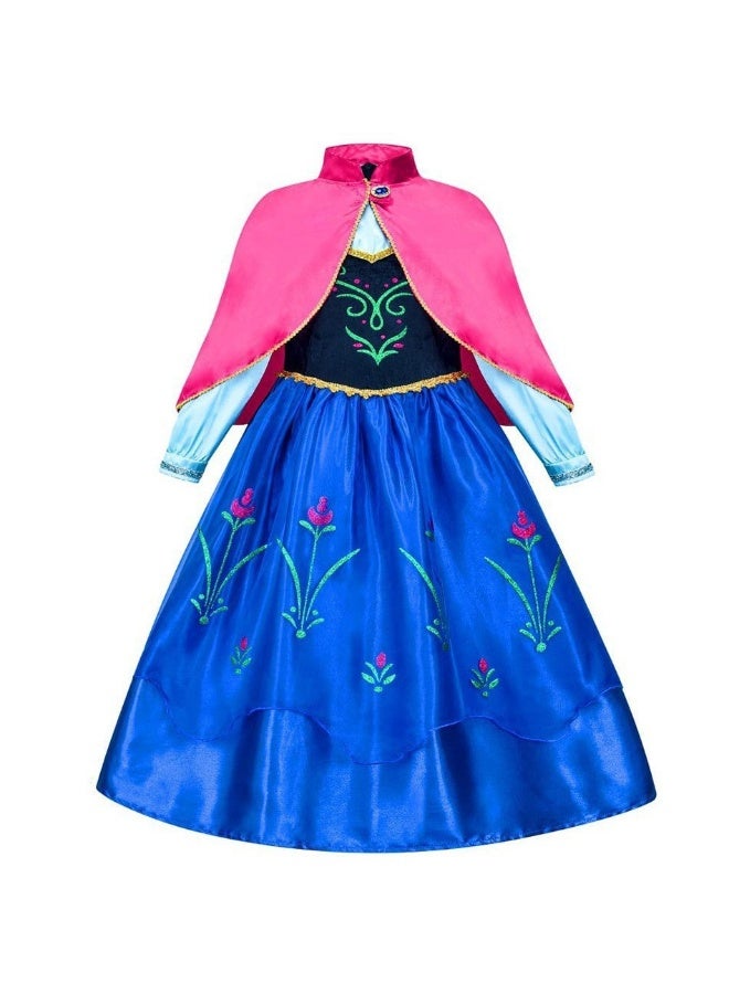 Elsa's Red Shawl From "frozen" Elsa And Anna Princess' Long-sleeved Dress Cape Shawl Girl's Party Dress - Image 3