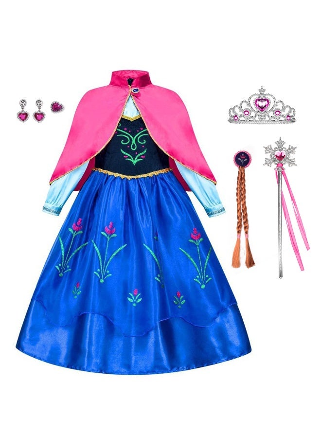 Elsa's Red Shawl From "frozen" Elsa And Anna Princess' Long-sleeved Dress Cape Shawl Girl's Party Dress - Image 1
