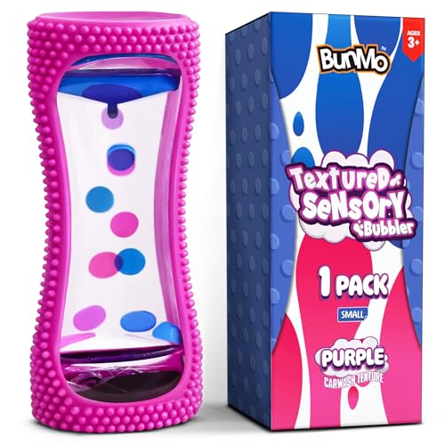 BUNMO Liquid Motion Bubbler Sensory Toy for Kids Adults Gentle Fidget Toy for Mindfulness Stimulating Visual Sensory Experience Colorful Bubble Fidget Timer for Desk Travel Purple - Image 1