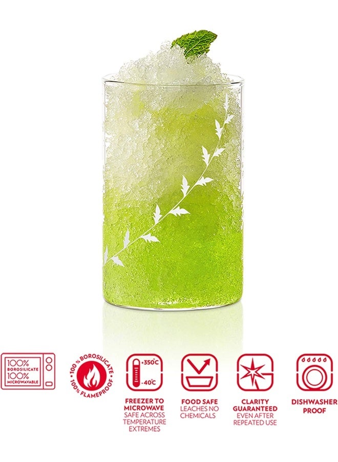 BOROSIL VISION GLASS SET WHITE KRIP MEDIUM 295 ML|CLEAR HIGH BALL|TRANSPARENT|TUMBLER FOR WATER, JUICE, COCKTAIL, MOCKTAIL|6 PC GLASS SET Clear - Image 5