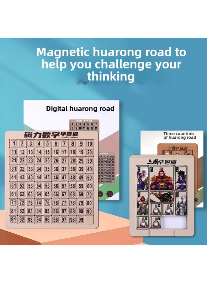 جيل من ألعاب تعليمية رقمية مغناطيسية مربعة الشكل من Huarong Road للأطفال، ألعاب هدايا للمدارس الابتدائية - اللون: أخضر غير مغناطيسي المستوى الخامس - Image 4
