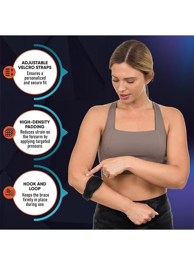 Elbow Brace for Tendonitis and Tennis Elbow, Tennis Golfers Elbow Support Arm Band Pain Relief Elbow Wrap Weightlifting Elbow Strap with EVA Compression Pad for Men & Women - Image 5
