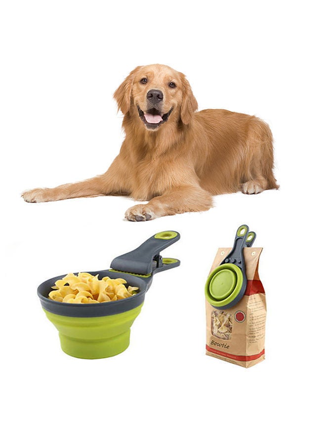 NIBEMINENT Pet Measuring Collapsible Food Scoop With Clip Middle Size Green - Image 3