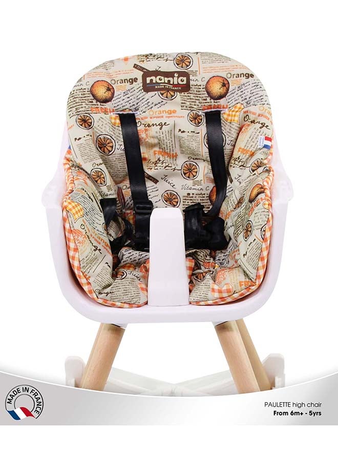 Nania 2 In 1 Paulette Highchair With  Reversible Cushion - Orange - Image 3