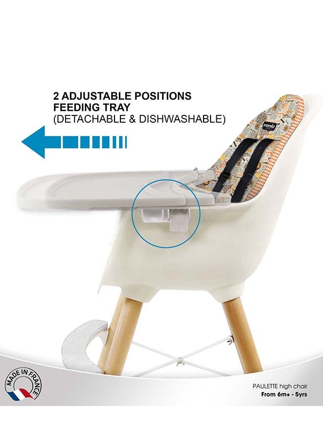 Nania 2 In 1 Paulette Highchair With  Reversible Cushion - Orange - Image 5