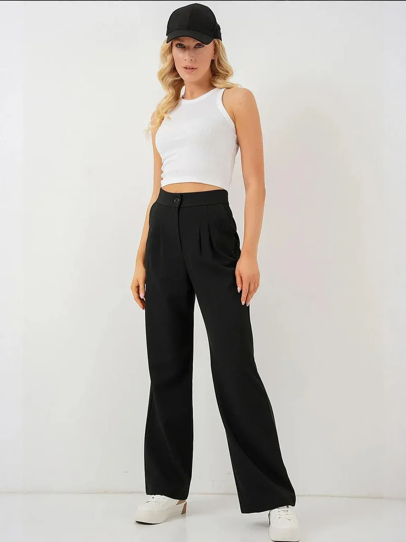 بيغ دارت بنطلون بالازو بليسيه بخصر عالٍ من بي دارت