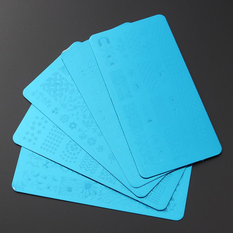 5pcs Nail Stamping Plates Template Nail Art DIY Printing Stamping Stencils Sets - Image 1