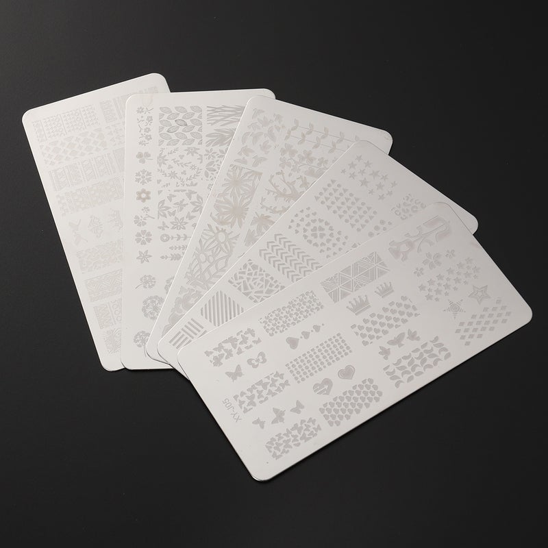 5pcs Nail Stamping Plates Template Nail Art DIY Printing Stamping Stencils Sets - Image 5