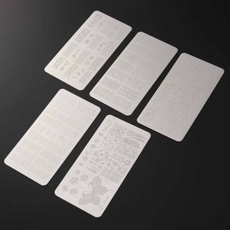 5pcs Nail Stamping Plates Template Nail Art DIY Printing Stamping Stencils Sets - Image 3