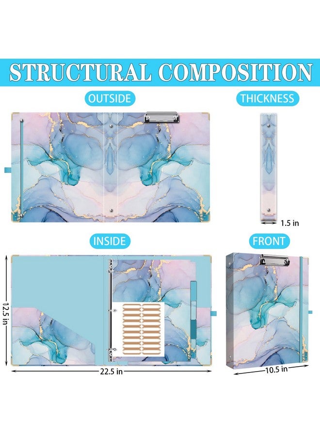 Lateefah 3 Ring Binder, 1 Inch Binder Organizer for Letter Size(8.5'' x 11'') with 5-Tab Dividers and Pockets, Portfolio Binder Cute Binder with Low Profile Clipboard for Office, School Supplies - Image 2