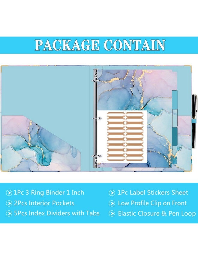Lateefah 3 Ring Binder, 1 Inch Binder Organizer for Letter Size(8.5'' x 11'') with 5-Tab Dividers and Pockets, Portfolio Binder Cute Binder with Low Profile Clipboard for Office, School Supplies - Image 5