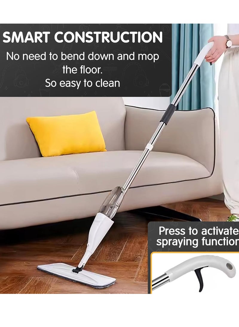 Spray Mop for Hard Floor Cleaning with Microfiber Mop Pad Refills and 350ml Water Tank, 360° Rotation Flat Mop for Home Kitchen Hardwood Laminate Wood Ceramic Tile Floor  - Image 2