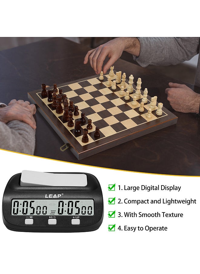 Chess Clock Digital Chess Timer Professional Chess Clock Timer with Time Bonus and Delay Features