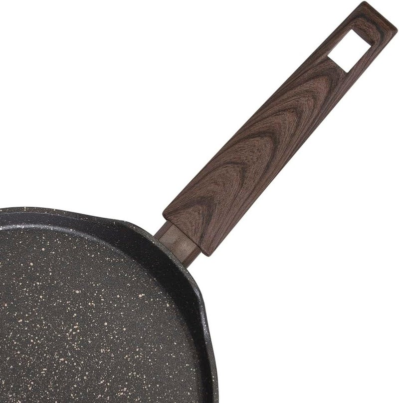 Supplier 24cm Nonstick Crepe Pan | Granite-Coated Aluminum Skillet | PFOA & PTFE Free, Lightweight Pancake Griddle with Ergonomic Wooden Handle | Perfect for Waffles, Tortillas & Flatbreads - Image 3