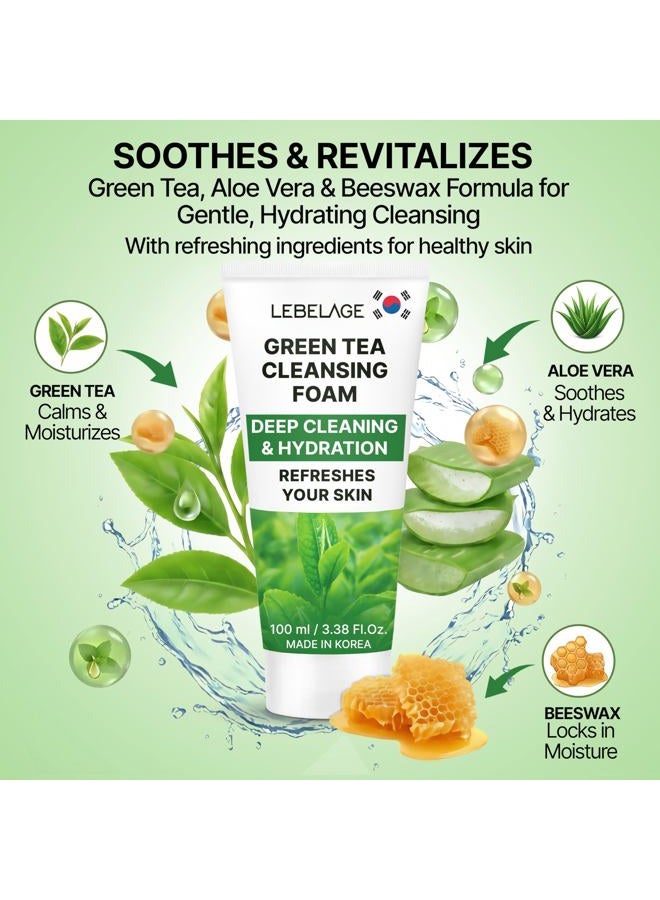 Lebelage Korean product GREEN TEA CLEANSING FOAM 100 ml - Image 2