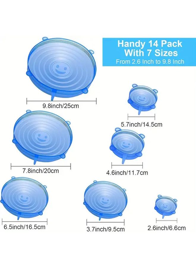 White Silicone Stretch Lids Set Of 6 Non Stick Reusable Food Storage Covers For Bowls - Image 3