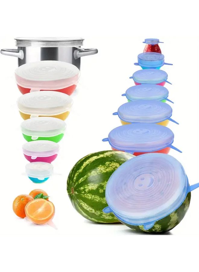 White Silicone Stretch Lids Set Of 6 Non Stick Reusable Food Storage Covers For Bowls - Image 1