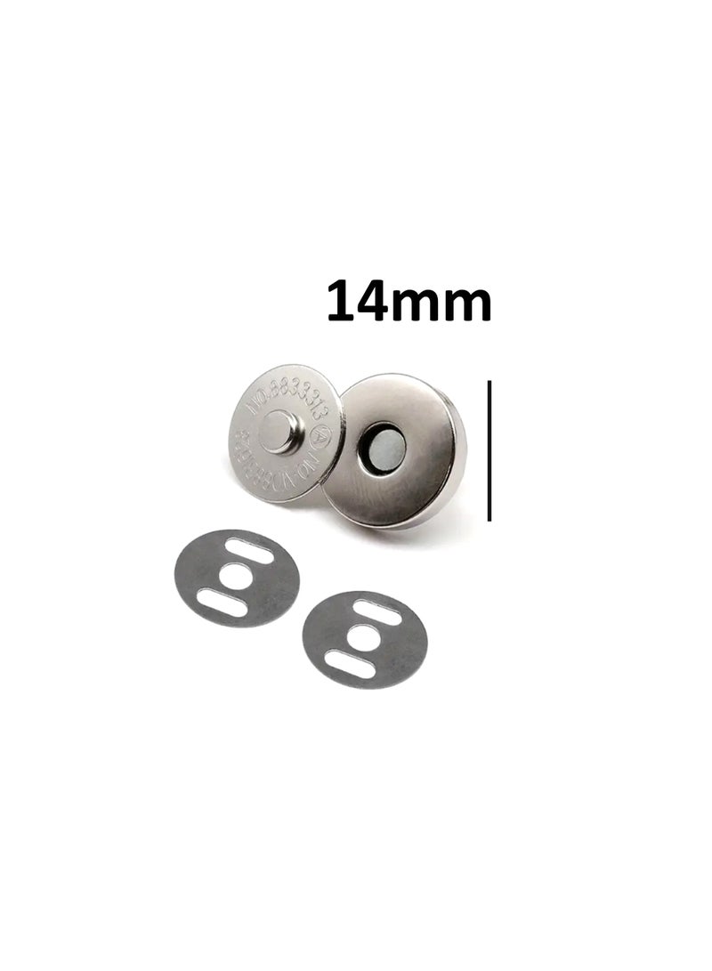 25pcs 14mm Metal Thin Magnetic Snap Buttons For Sewing Wallets Handbags Craft Wallet Accessories Material Buttons (Silver)  - Image 1
