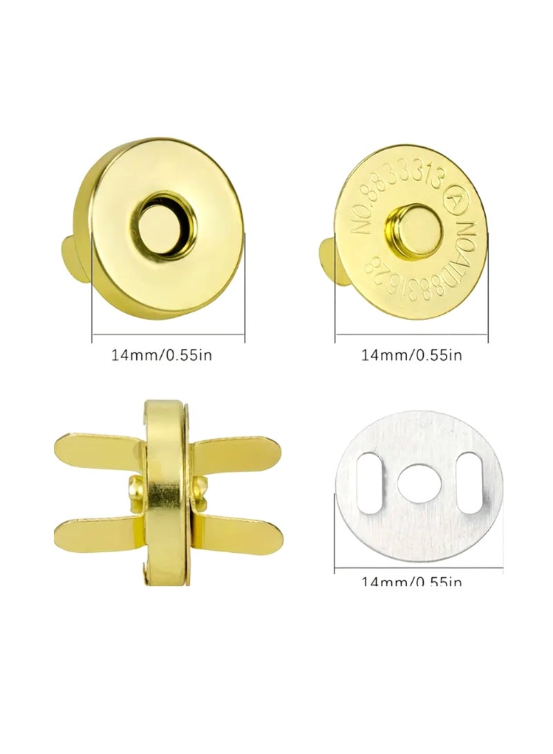 25pcs 14mm Metal Thin Magnetic Snap Buttons For Sewing Wallets Handbags Craft Wallet Accessories Material Buttons (Silver)  - Image 2