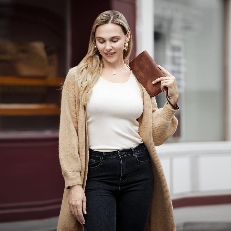 CLUCI Women Wallet Large PU Leather Wristlet Purse for Women RFID Blocking Zip Around Card Holder Ladies Travel Clutch - Image 1