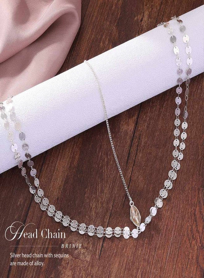 Yean Head Chain Bohemian Hair Jewelry Headpiece Forehead Band Festival Headband Accessories for Women and Girls (Silver) - Image 4