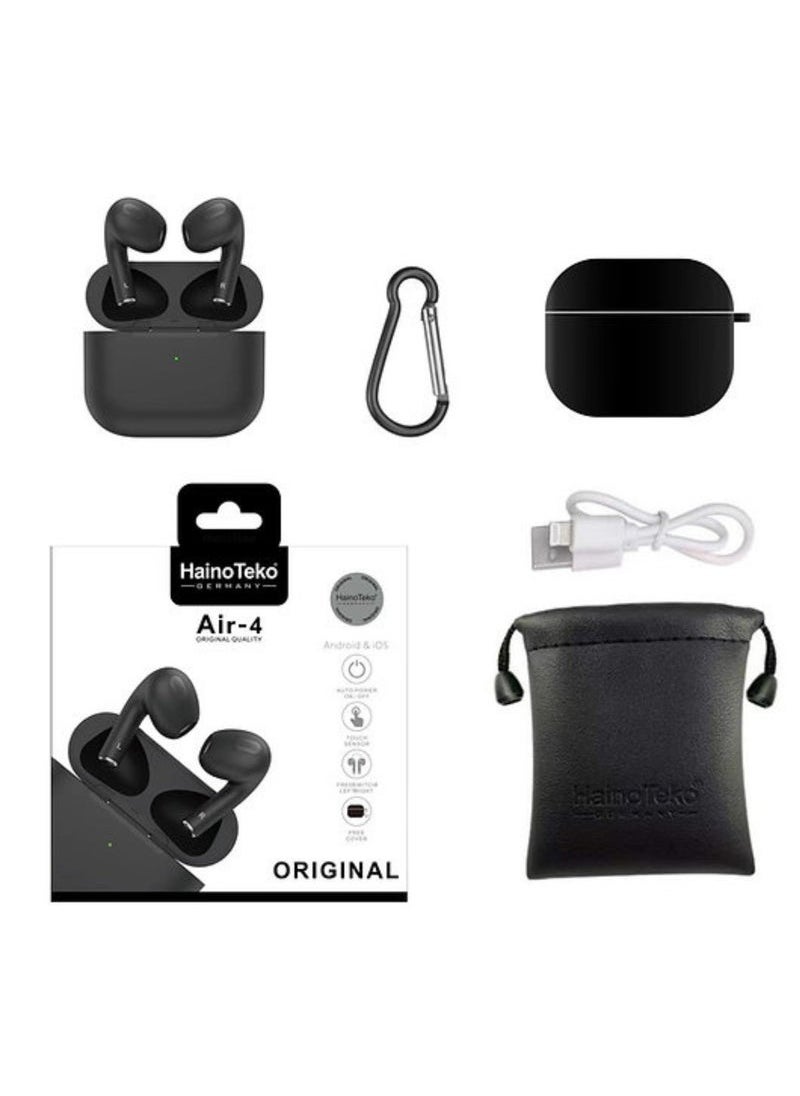 HainoTeko Air 4 Wireless Bluetooth Earphones with Deep Bass Sound, Smart Touch Control, Noise Isolation, Long Battery Life, Fast Bluetooth Pairing, Lightweight In-Ear Design – Compatible with All Smartphones, Tablets, and Bluetooth-Enabled Devices  - Image 5