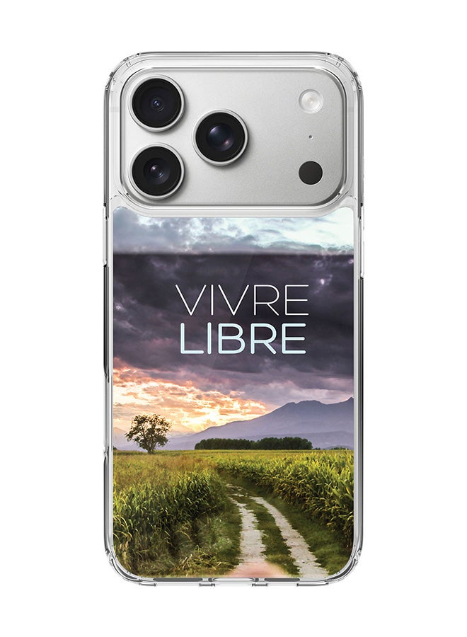 Stylizedd Classic Clear MagSafe Case for iPhone 17 Pro , Hybrid Soft Case Flexible Edges Anti Drop TPU PC Gel Thin Transparent Cover [ Designed for iPhone 17 Pro ] - Vivre Libre