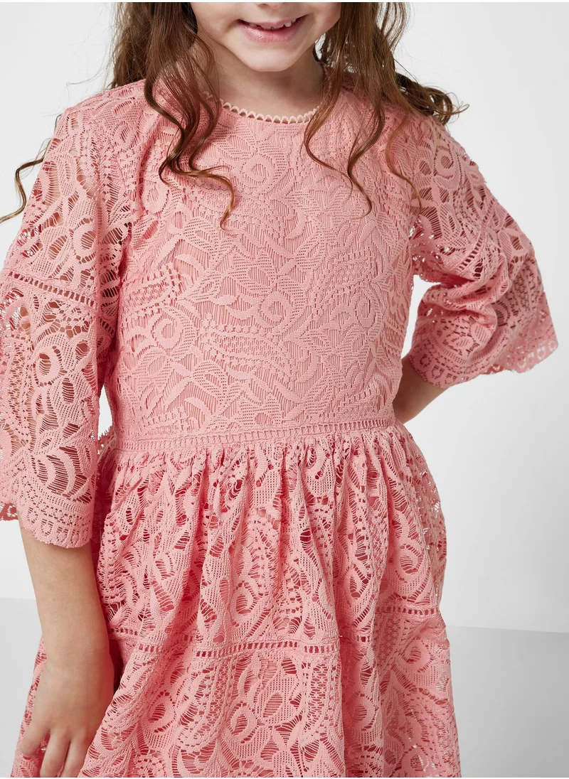 Amelia Rose Kids Lace Midi Dress